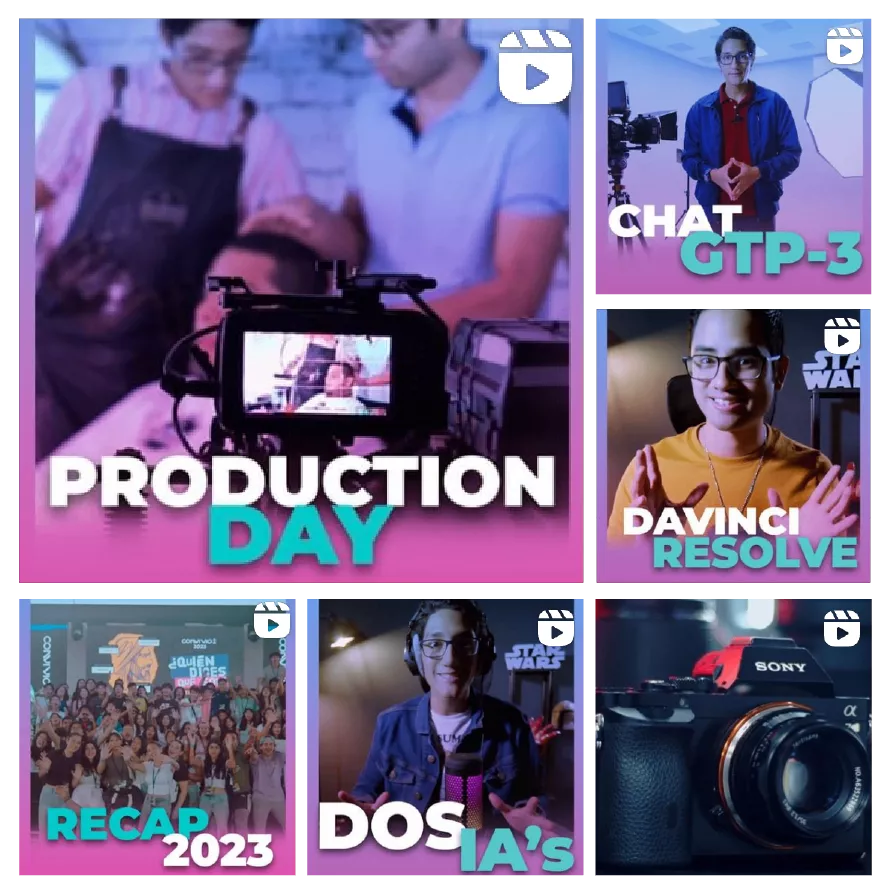 Contenido de Inlead Studios en Instagram: production day, ChatGPT, DaVinci Resolve, recap 2023